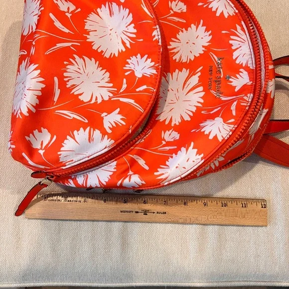 Kate Spade Orange and White Floral Mini Backpack